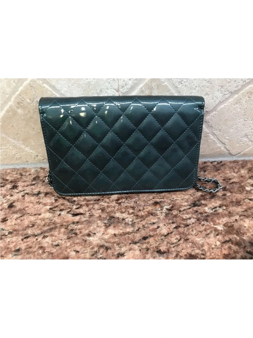 Chanel Quilted Patent Leather Wallet on Chain
